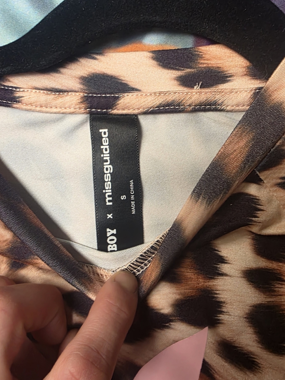 Missguided Leopard Print Satin Top in Brown and Black